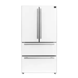 Forno FFRBI182036WHT Espresso Moena 36-Inch French Door Refrigerator In White. 19.2 Cu.Ft