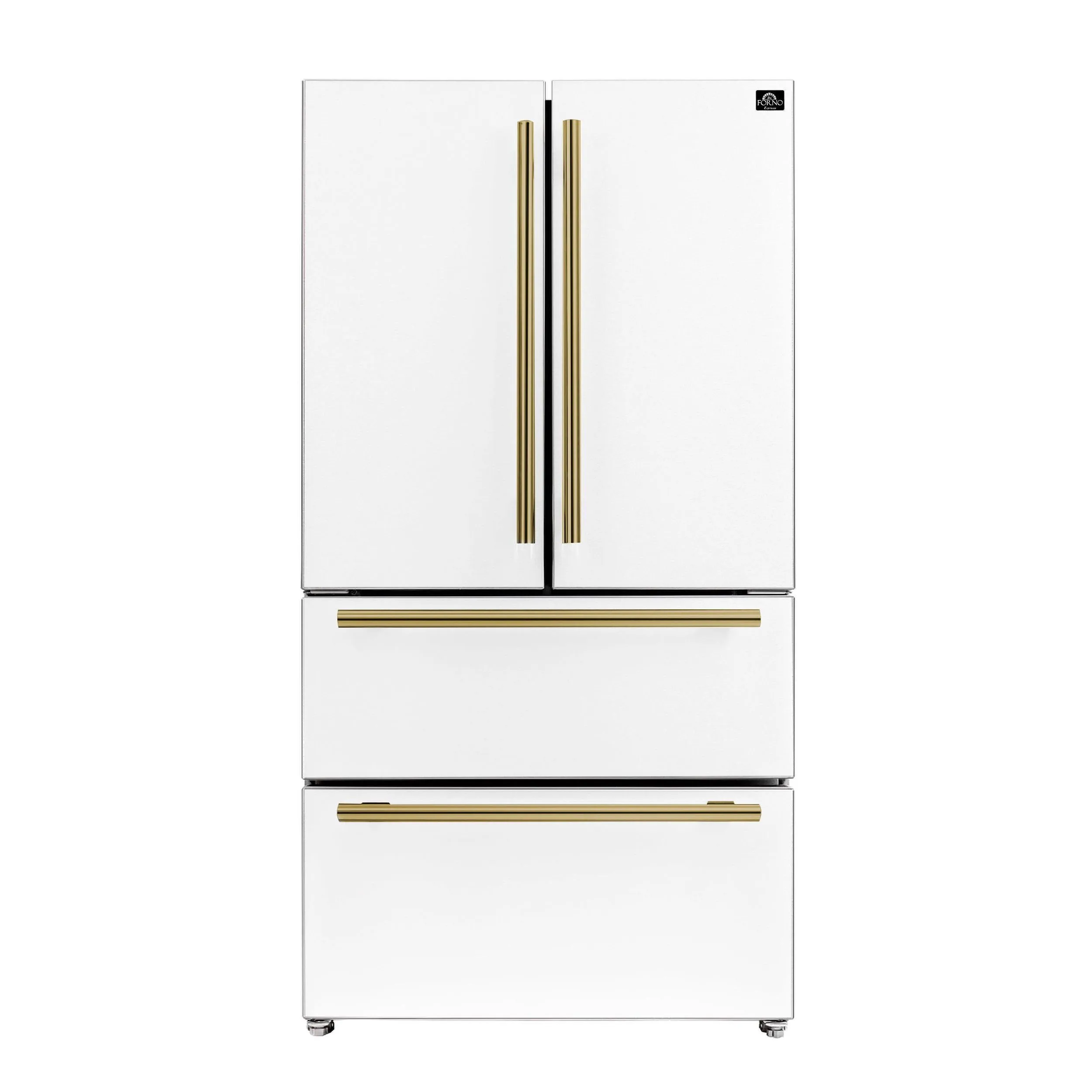 Forno FFRBI182036WHT Espresso Moena 36-Inch French Door Refrigerator In White. 19.2 Cu.Ft