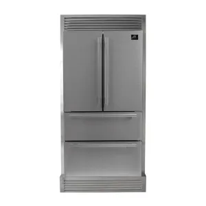 Forno FFRBI182040SG Forno Moena 36 French Door 19.2 Cu.Ft. Stainless Steel Refrigerator With Grill Trim