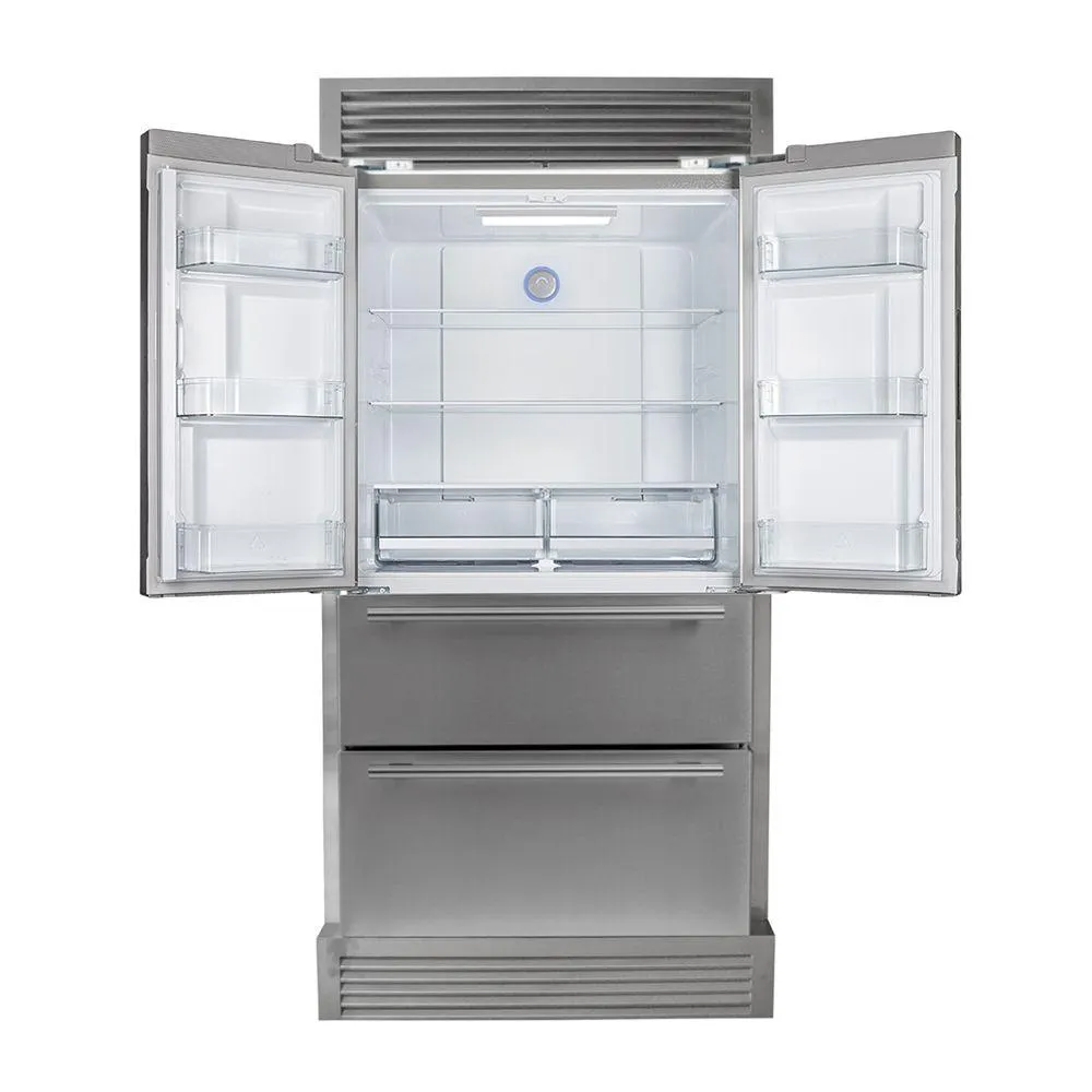 Forno FFRBI182040SG Forno Moena 36 French Door 19.2 Cu.Ft. Stainless Steel Refrigerator With Grill Trim