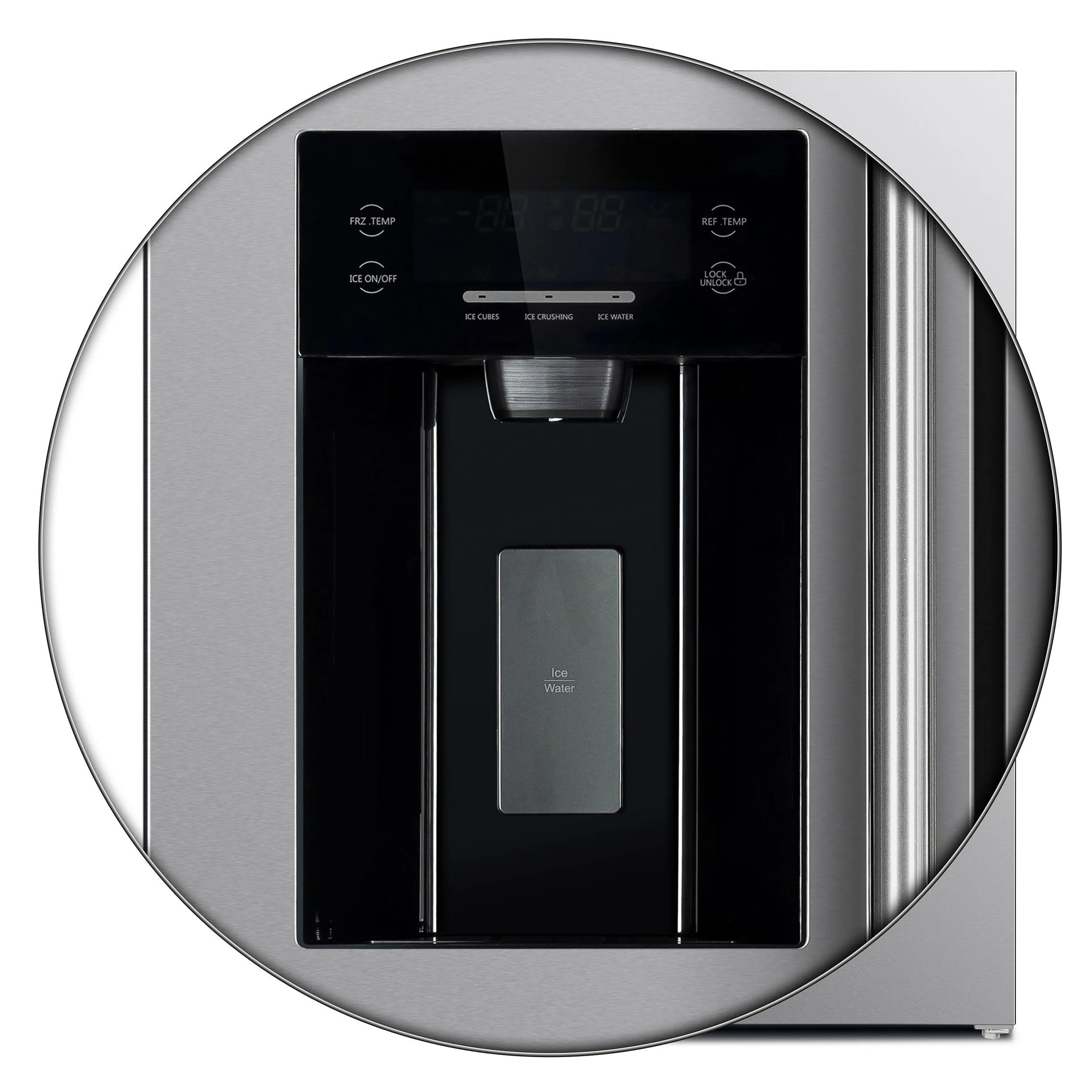 Forno FFRBI184440SG Salerno 36 Side By Side 20 Cu.Ft Stainless Steel Refrigerator With Ice Maker & Decorative Grill