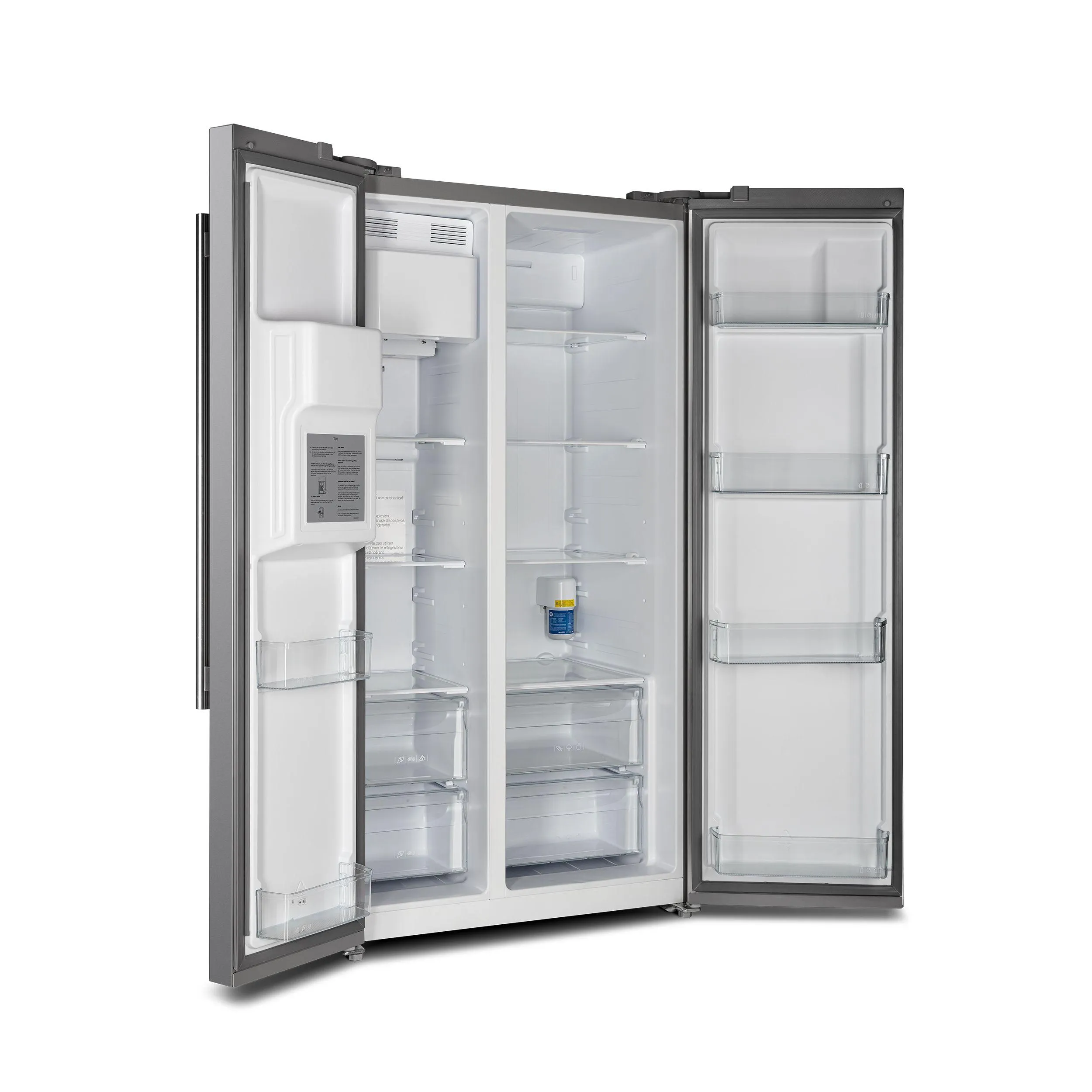 Forno FFRBI184440SG Salerno 36 Side By Side 20 Cu.Ft Stainless Steel Refrigerator With Ice Maker & Decorative Grill