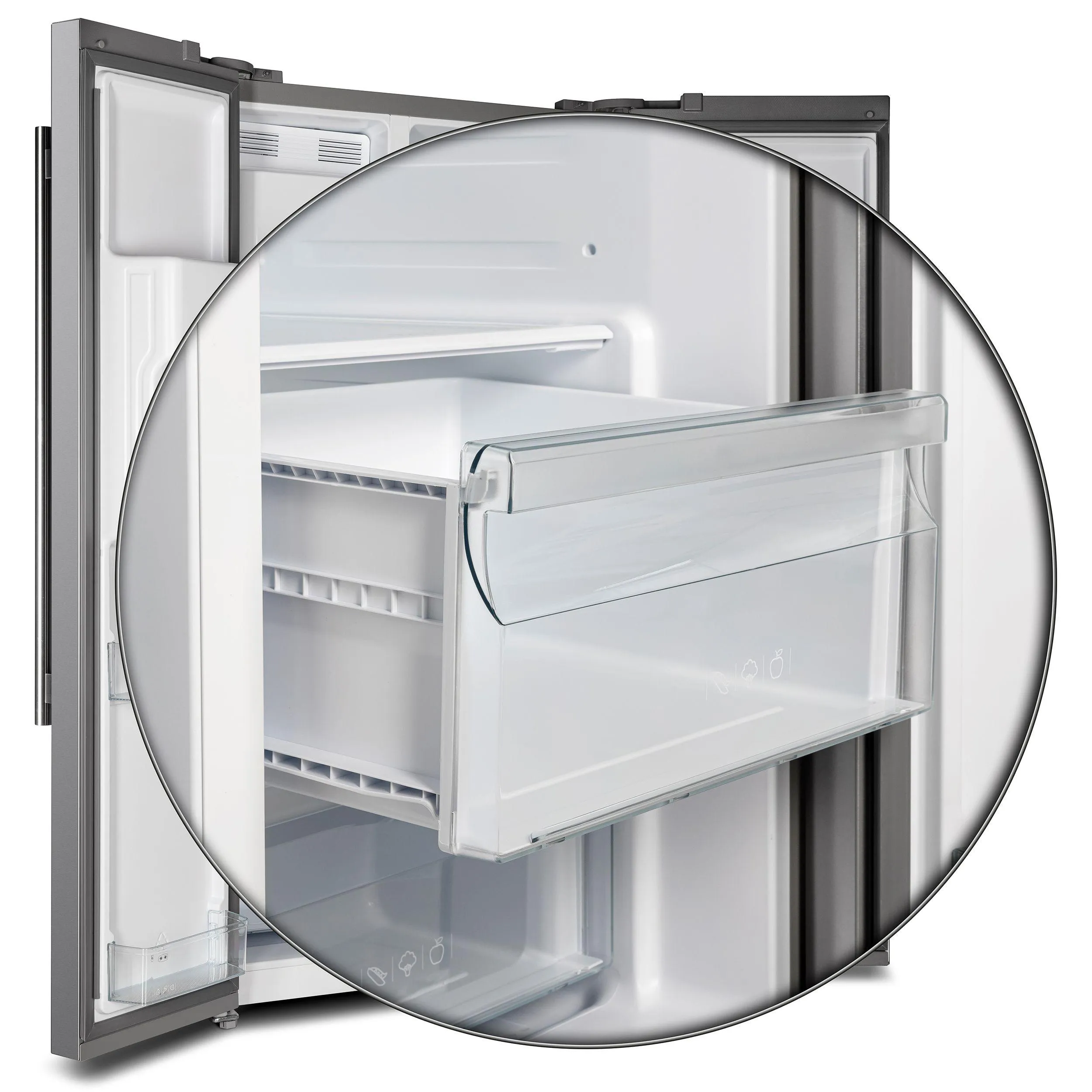 Forno FFRBI184440SG Salerno 36 Side By Side 20 Cu.Ft Stainless Steel Refrigerator With Ice Maker & Decorative Grill