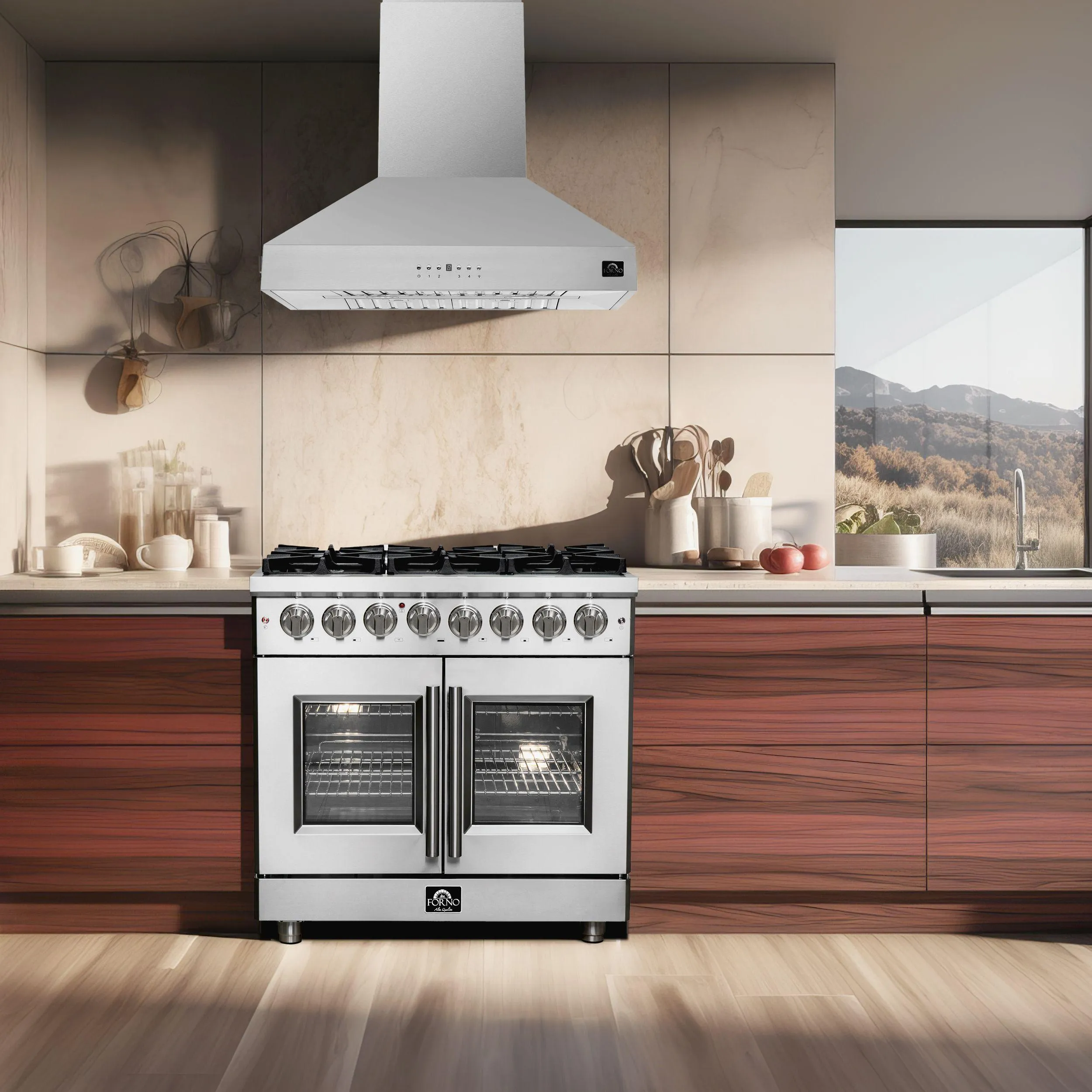 Forno FFSGS632536 Forno Massimo 36 Freestanding French Door Dual Fuel Range