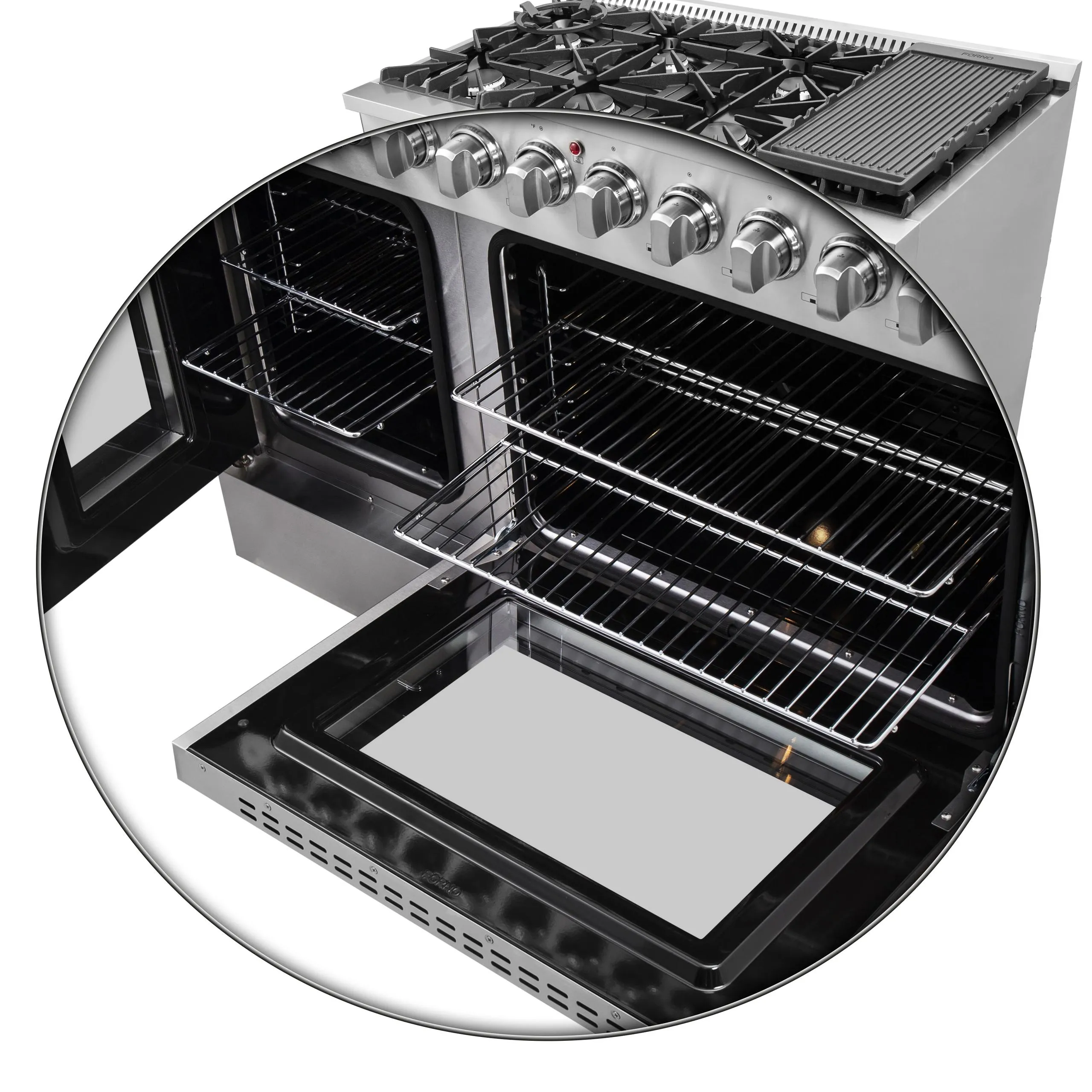 Forno FFSGS635648 Forno Galiano 48 Freestanding French Door Dual Fuel Range
