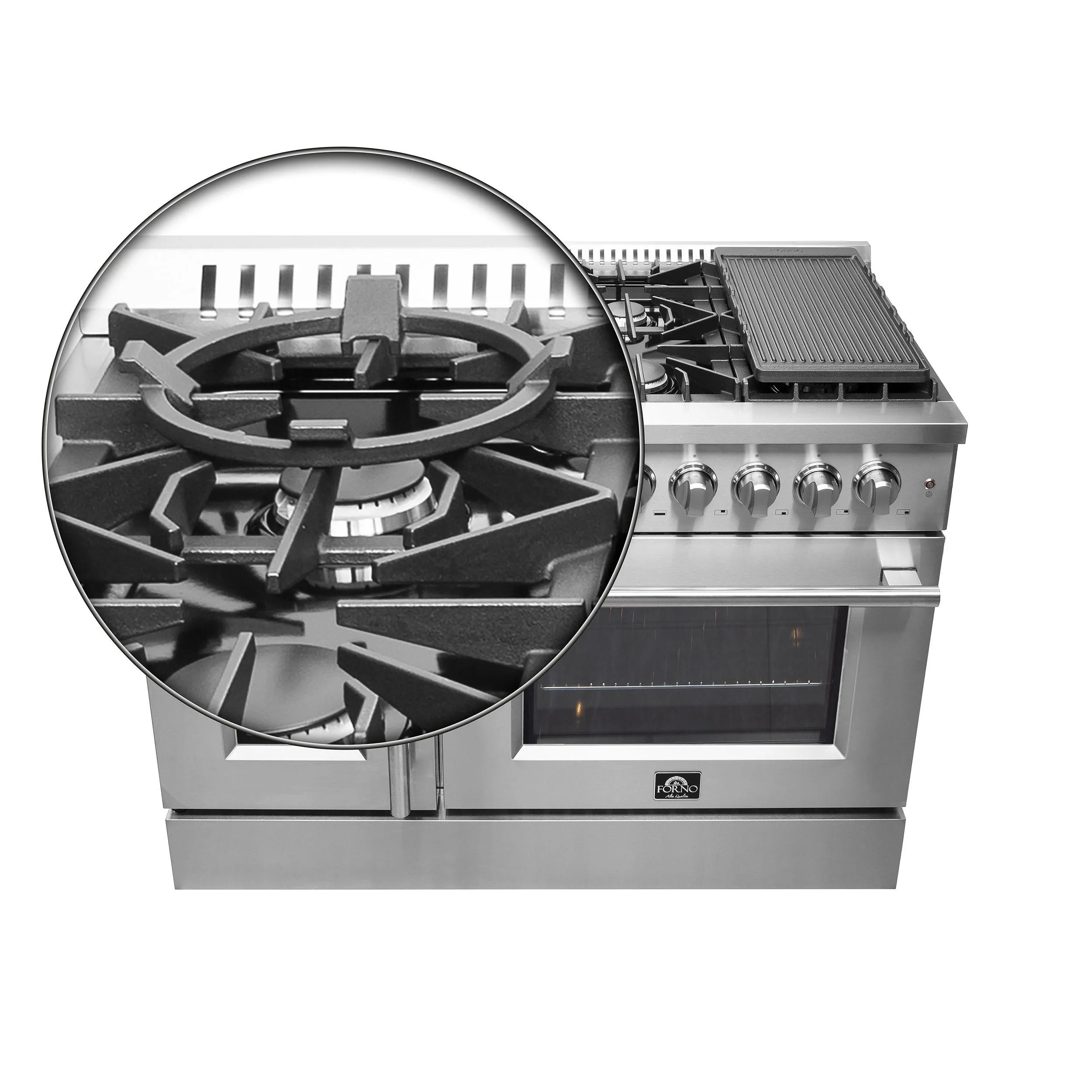 Forno FFSGS635648 Forno Galiano 48 Freestanding French Door Dual Fuel Range