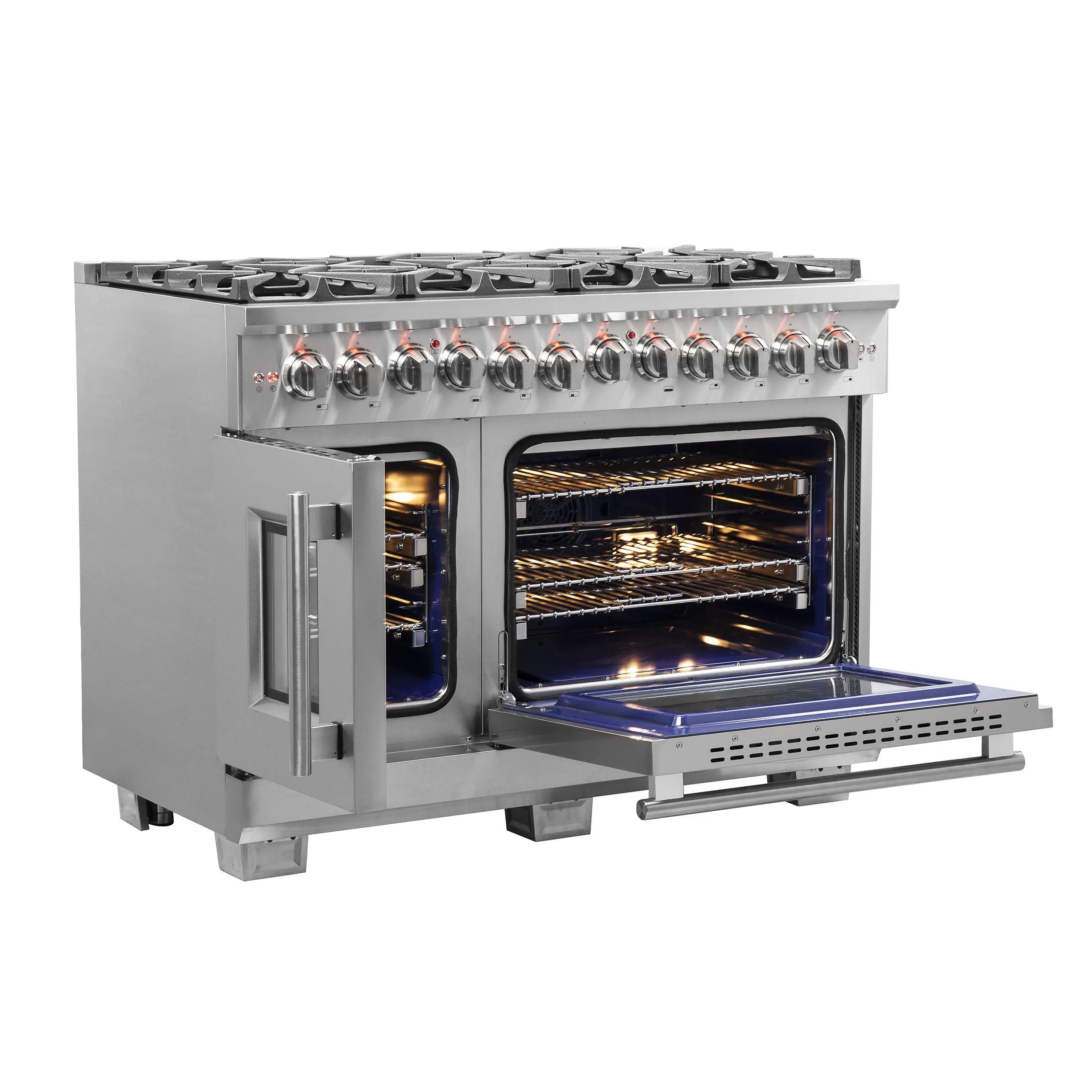 Forno FFSGS638748 Forno Capriasca 48 Freestanding French Door Dual Fuel Range