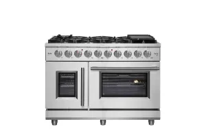 Forno FFSGS643948 Forno Massimo 48 Freestanding French Door Gas Convection Range
