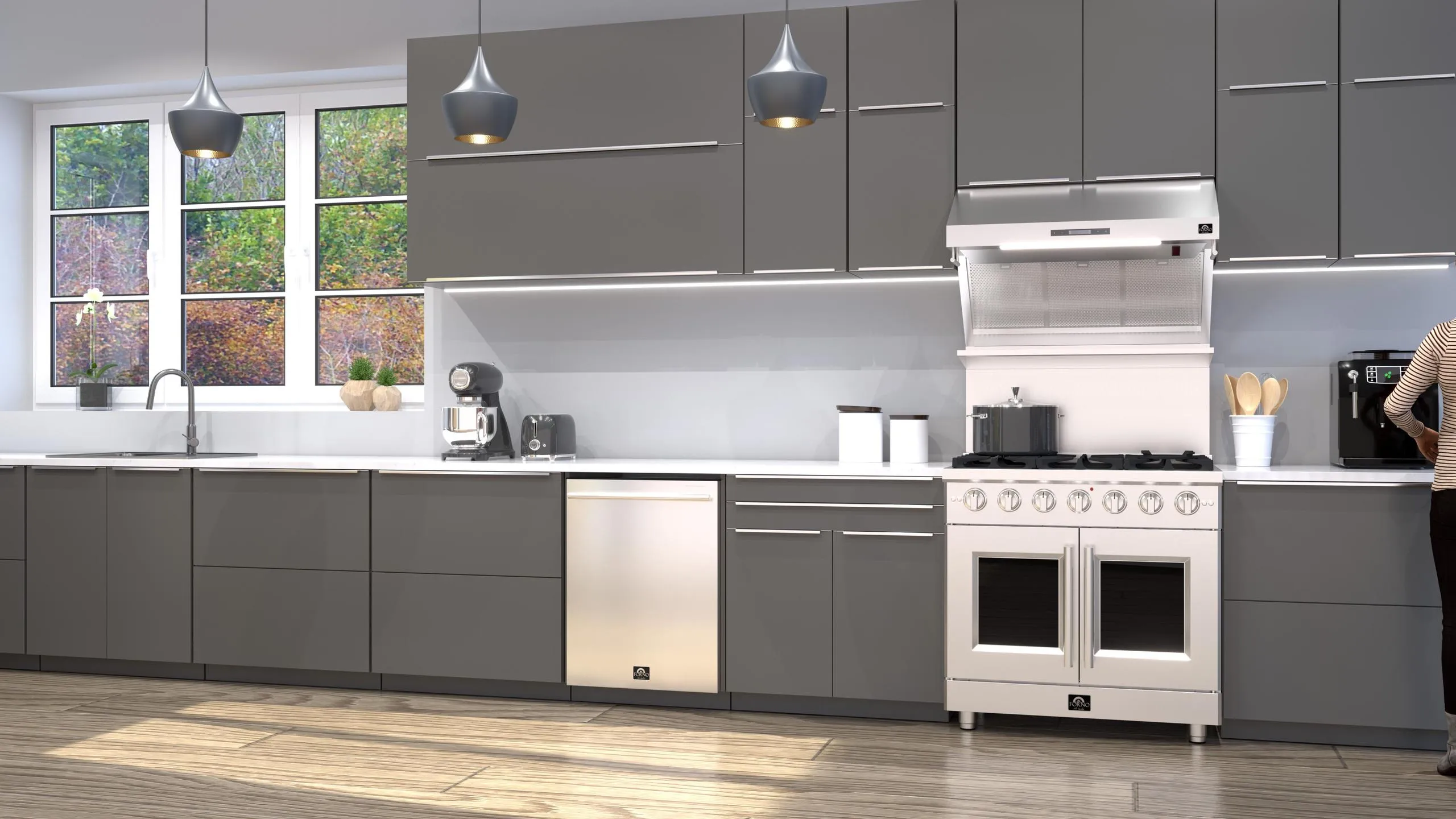 Forno FFSGS644436 Forno Galiano 36 Freestanding French Door Gas Range