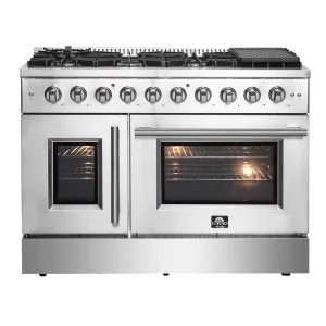 Forno FFSGS644448 Forno Galiano 48 Freestanding French Door Gas Range