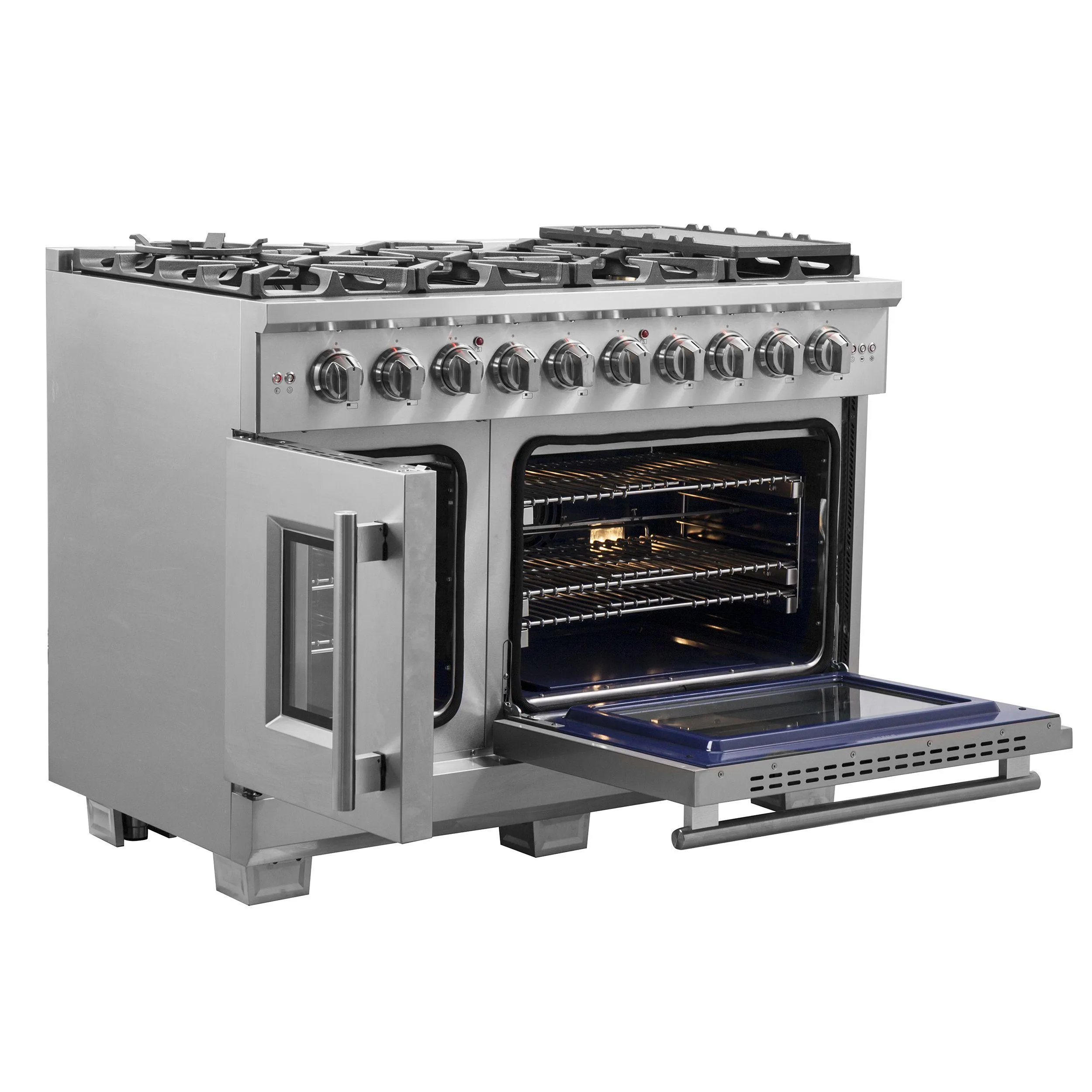 Forno FFSGS646048 Forno Capriasca 48 Freestanding French Door Gas Range
