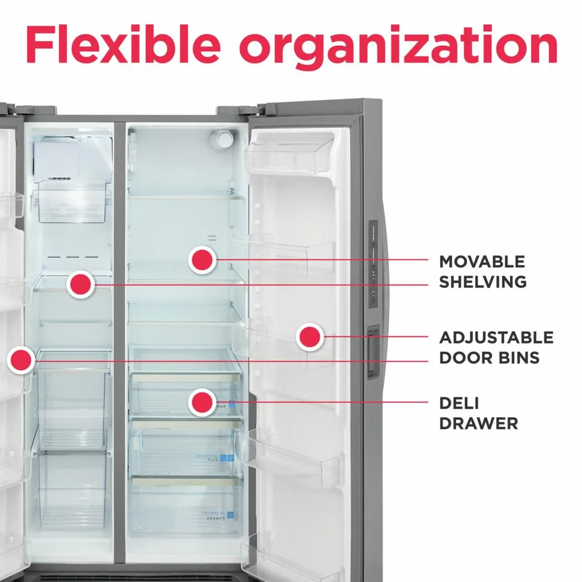 Frigidaire GRSN2620AF Frigidaire Gallery 26 Cu. Ft. 36 Standard Depth Side By Side Refrigerator