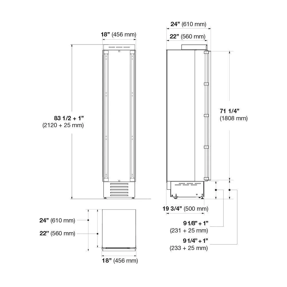 Fulgor Milano F7IFC18O1L 18 Built-In Freezer Column