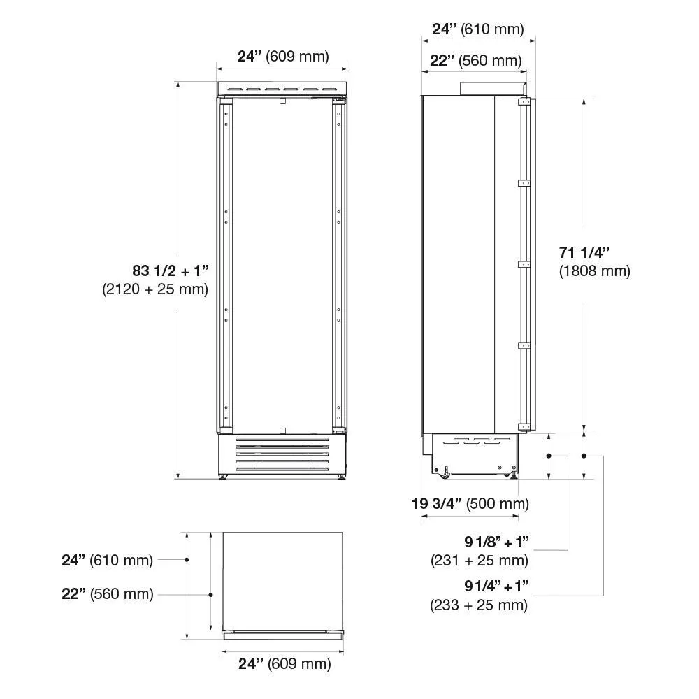 Fulgor Milano F7IFC24O1R 24 Built-In Freezer Column