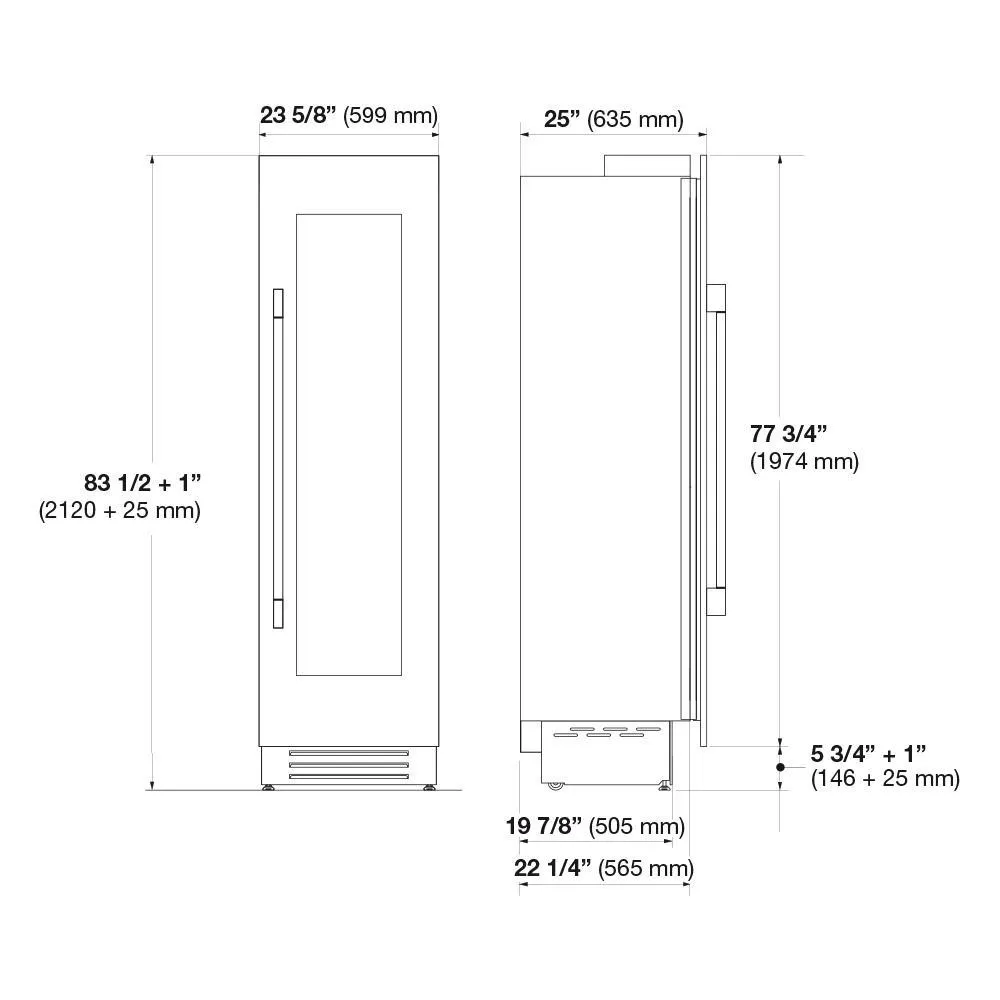 Fulgor Milano F7SWC24S1L 24 Wine Cellar Column