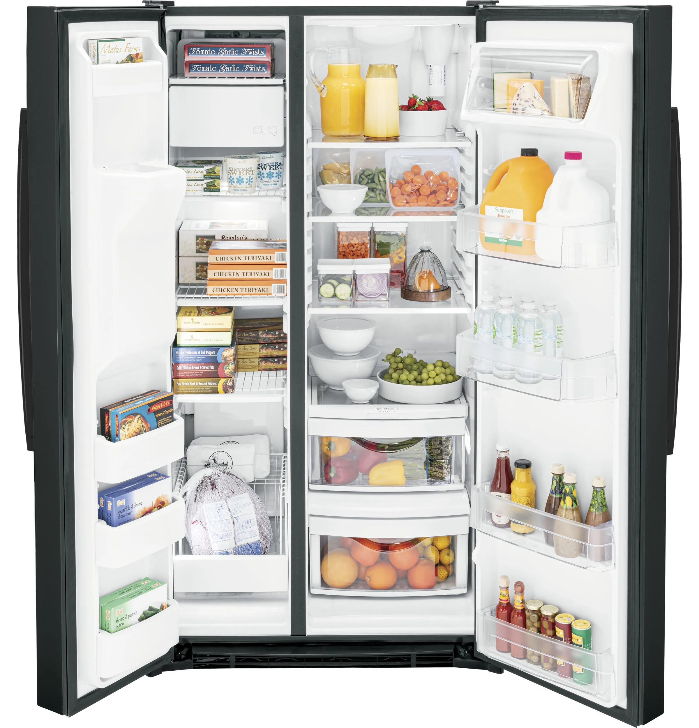 Ge Appliances GSS25GGPBB Ge 25.3 Cu. Ft. Side-By-Side Refrigerator