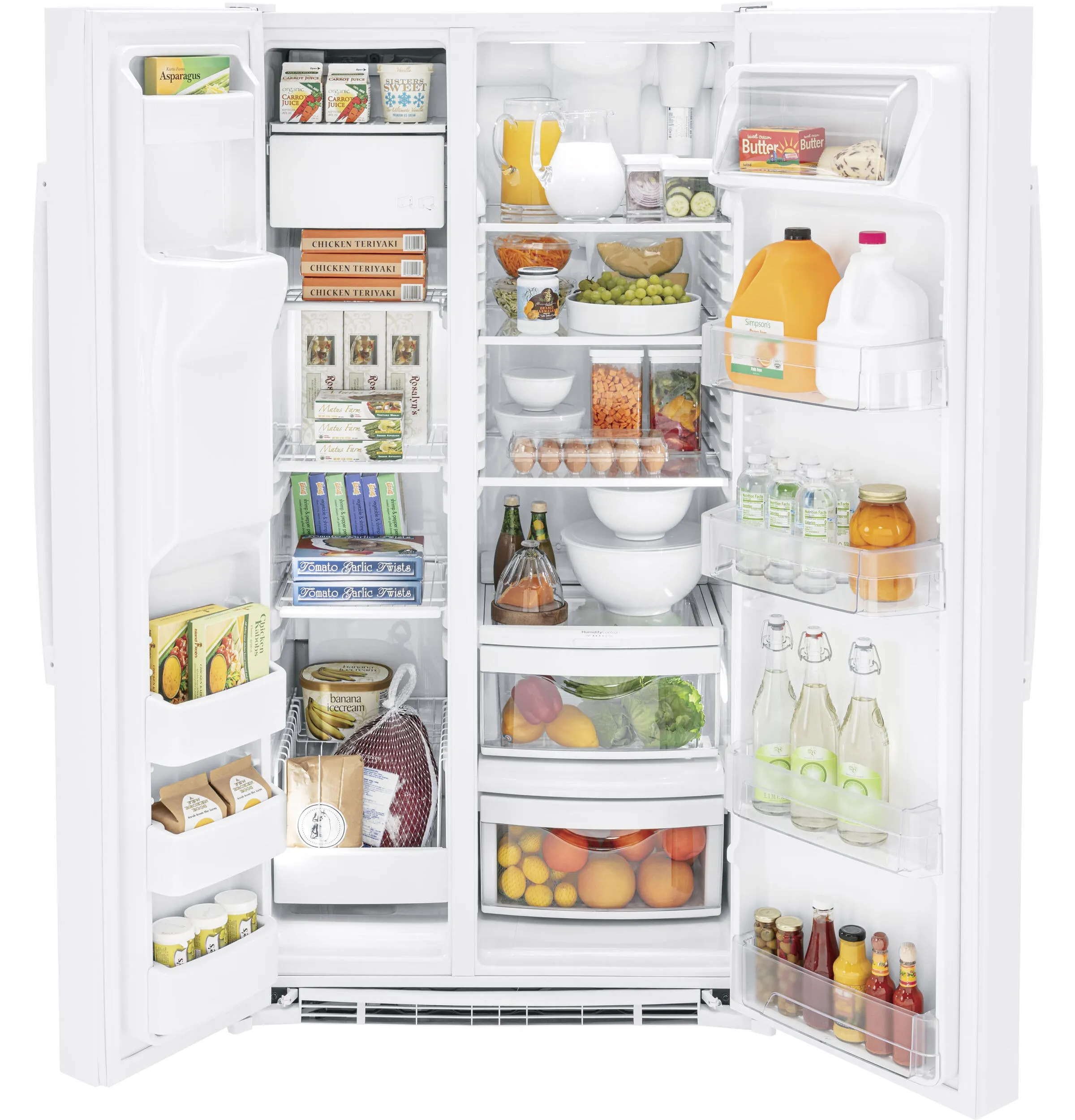 Ge Appliances GSS25GGPWW Ge 25.3 Cu. Ft. Side-By-Side Refrigerator