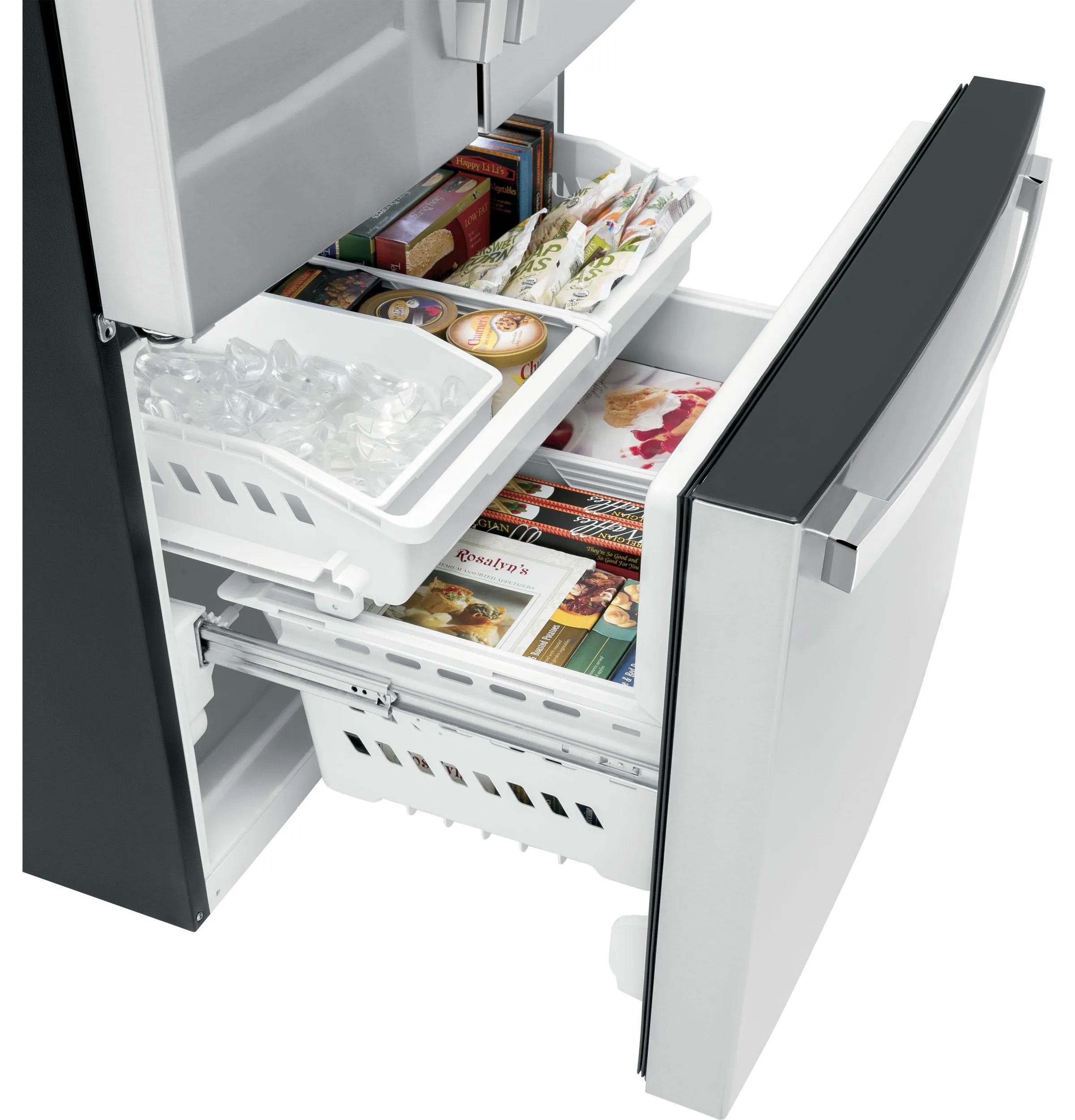 Ge Appliances GWE22JYMFS Ge Energy Star 21.9 Cu. Ft. Fingerprint Resistant Counter-Depth French-Door Refrigerator