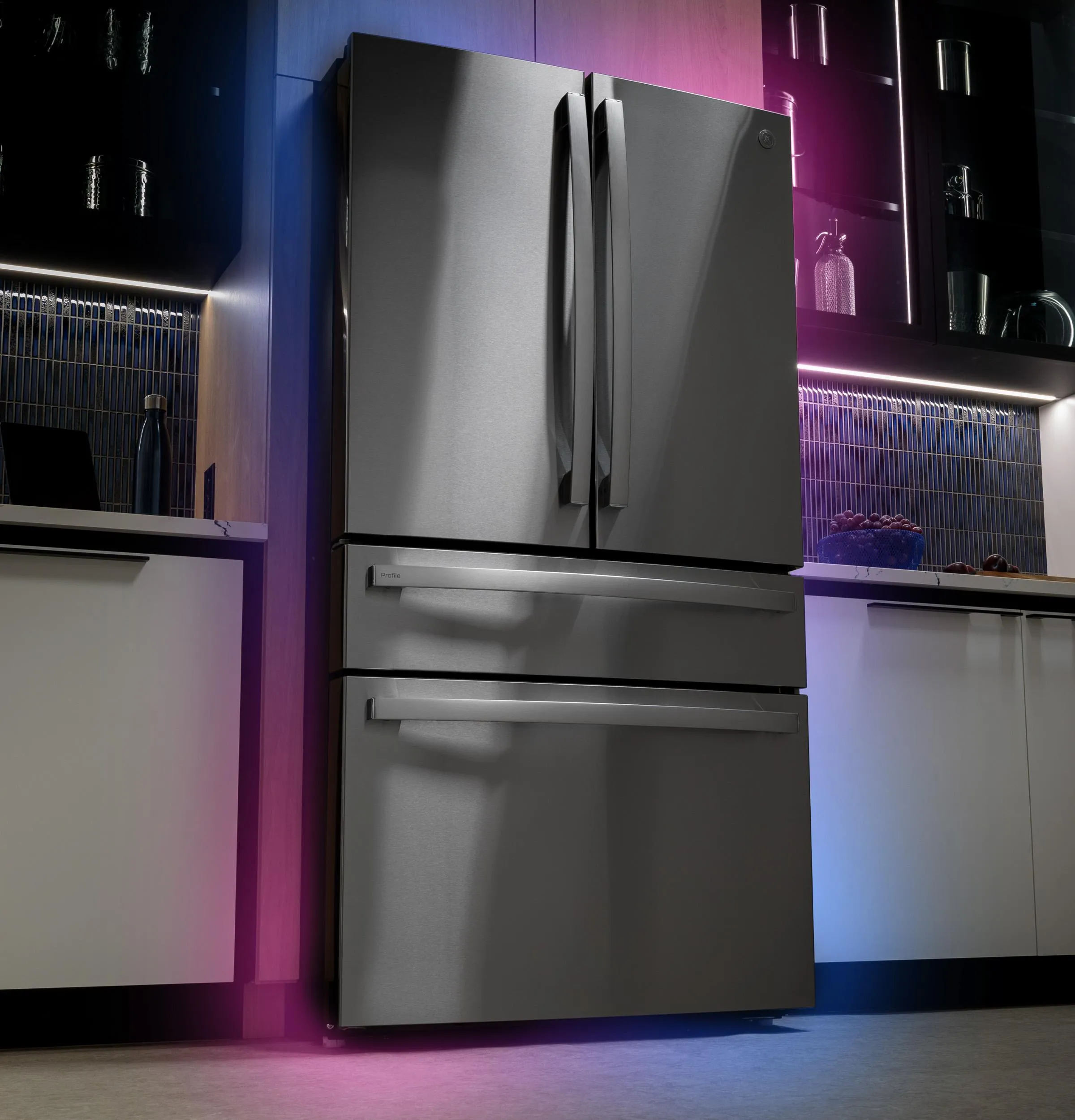 Ge Appliances PGE29BYTFS Ge Profile&#8482; Series Energy Star 28.7 Cu. Ft. Smart Fingerprint Resistant 4-Door French-Door Refrigerator With Dual-Dispense Autofill Pitcher