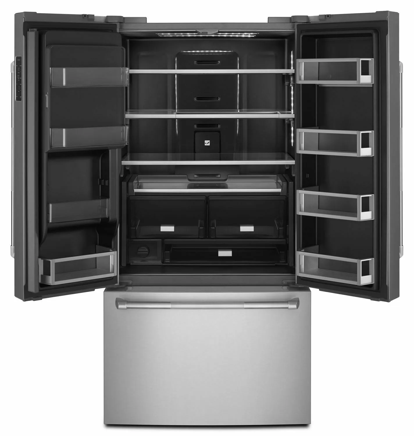 Jennair JFFCC72EFP Pro-Style 72 Counter-Depth French Door Refrigerator With Obsidian Interior - Pro Style Stainless