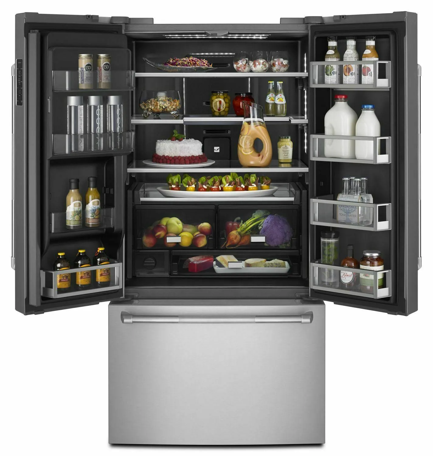 Jennair JFFCC72EFP Pro-Style 72 Counter-Depth French Door Refrigerator With Obsidian Interior - Pro Style Stainless