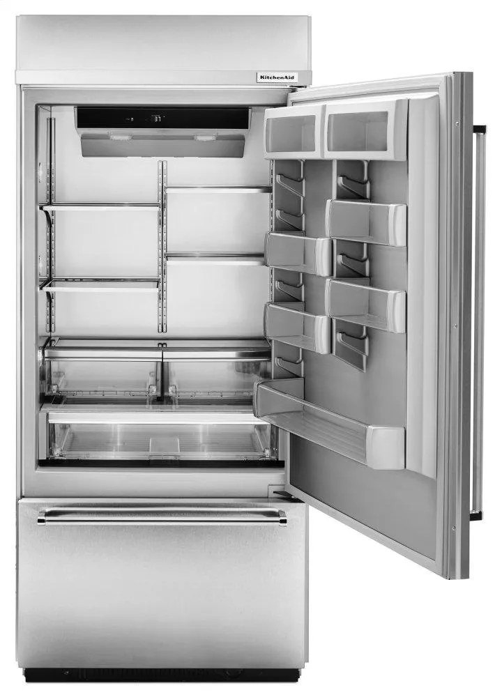 Kitchenaid KBBL206ESS Built-In Stainless Bottom Mount Refrigerator 20.9 Cu. Ft. 36 Width - Stainless Steel