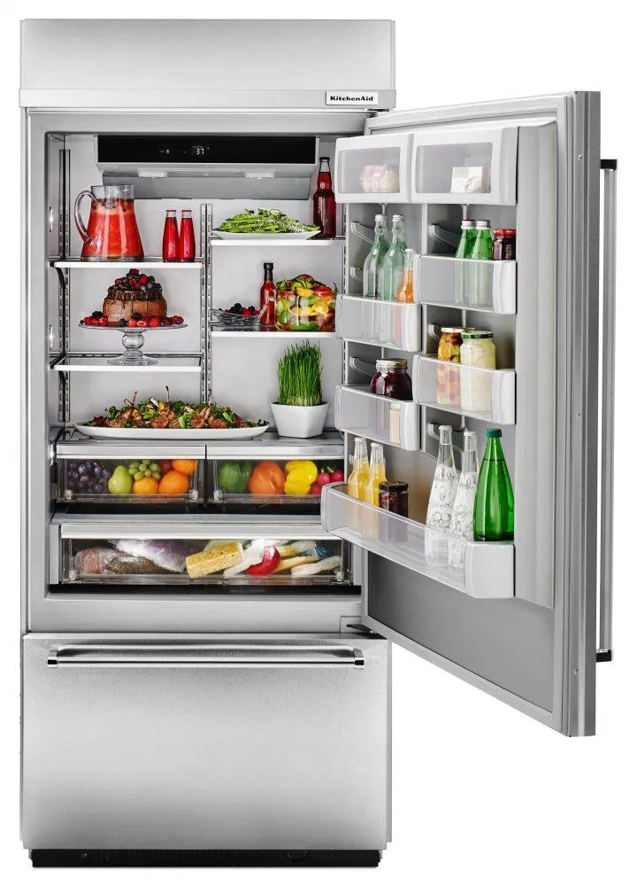 Kitchenaid KBBL206ESS Built-In Stainless Bottom Mount Refrigerator 20.9 Cu. Ft. 36 Width - Stainless Steel