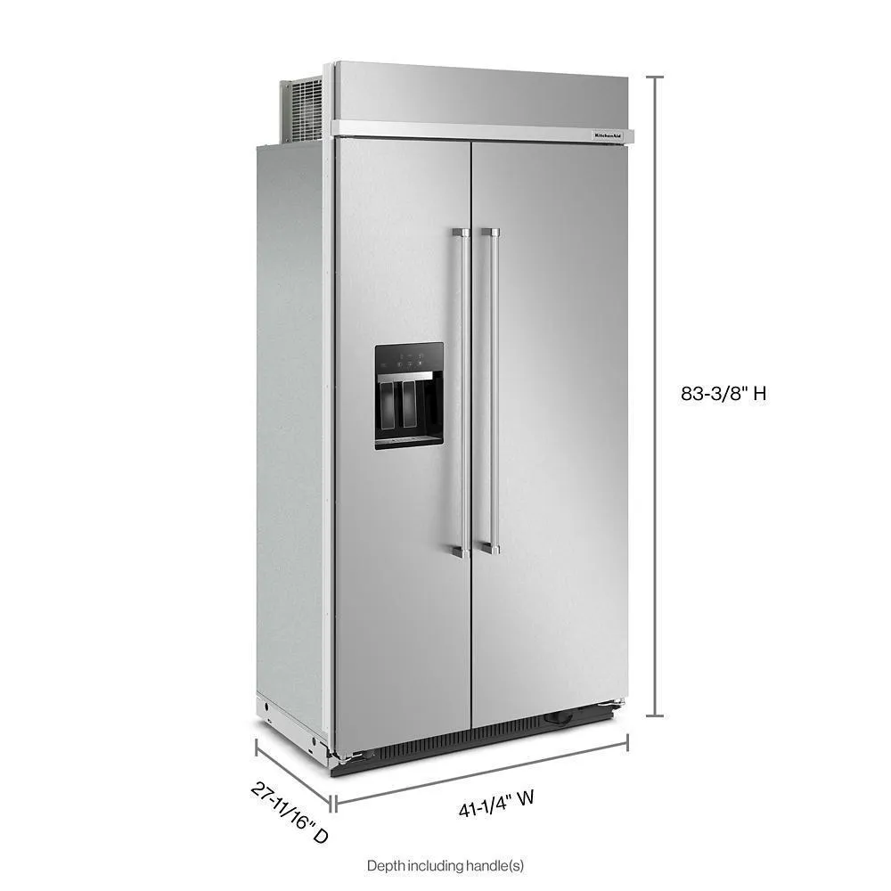 Kitchenaid KBSD702MSS 25.1 Cu. Ft. 42 Built-In Side-By-Side Refrigerator With Ice And Water Dispenser