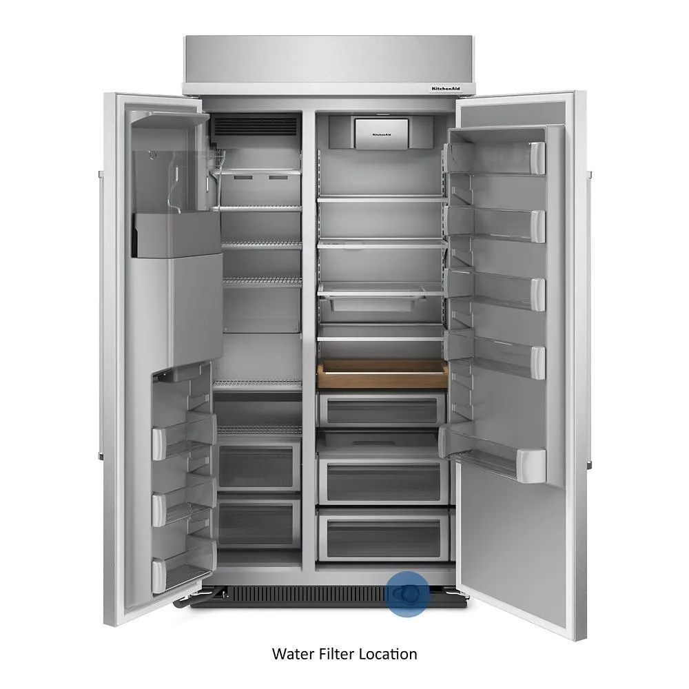 Kitchenaid KBSD702MSS 25.1 Cu. Ft. 42 Built-In Side-By-Side Refrigerator With Ice And Water Dispenser