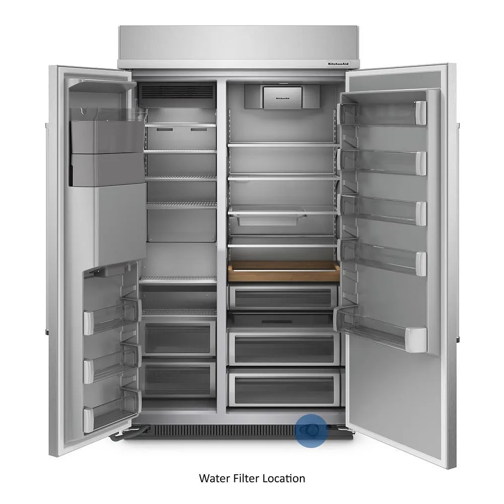 Kitchenaid KBSD708MPS 29.4 Cu. Ft. 48 Built-In Side-By-Side Refrigerator With Ice And Water Dispenser