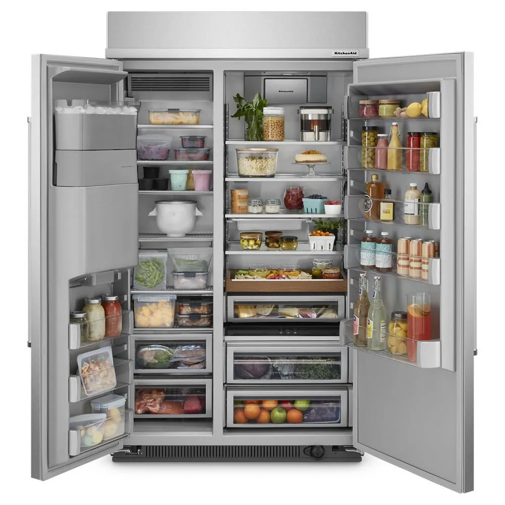 Kitchenaid KBSD708MPS 29.4 Cu. Ft. 48 Built-In Side-By-Side Refrigerator With Ice And Water Dispenser