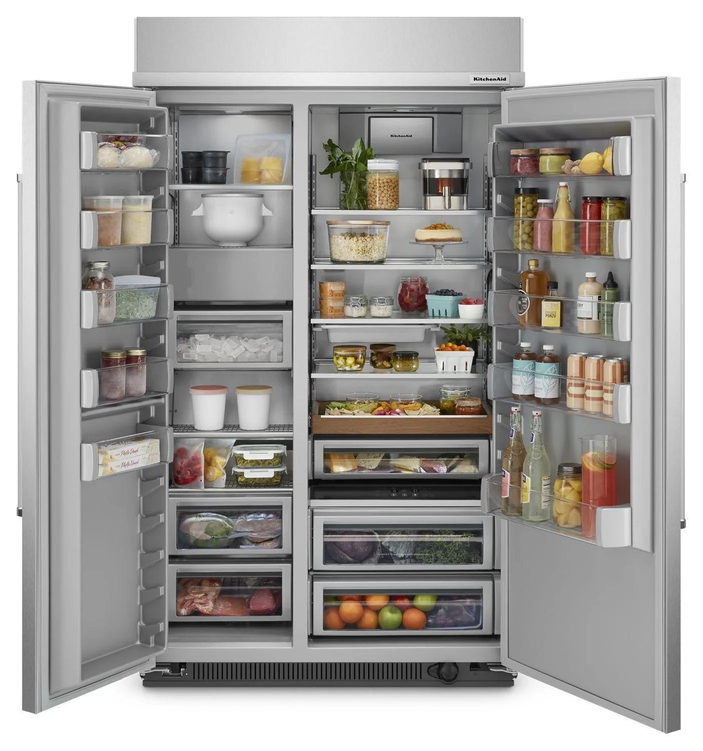 Kitchenaid KBSN708MPS 30 Cu. Ft. 48 Built-In Side-By-Side Refrigerator With Printshield&#8482; Finish - Stainless Steel With Printshield&#8482; Finish