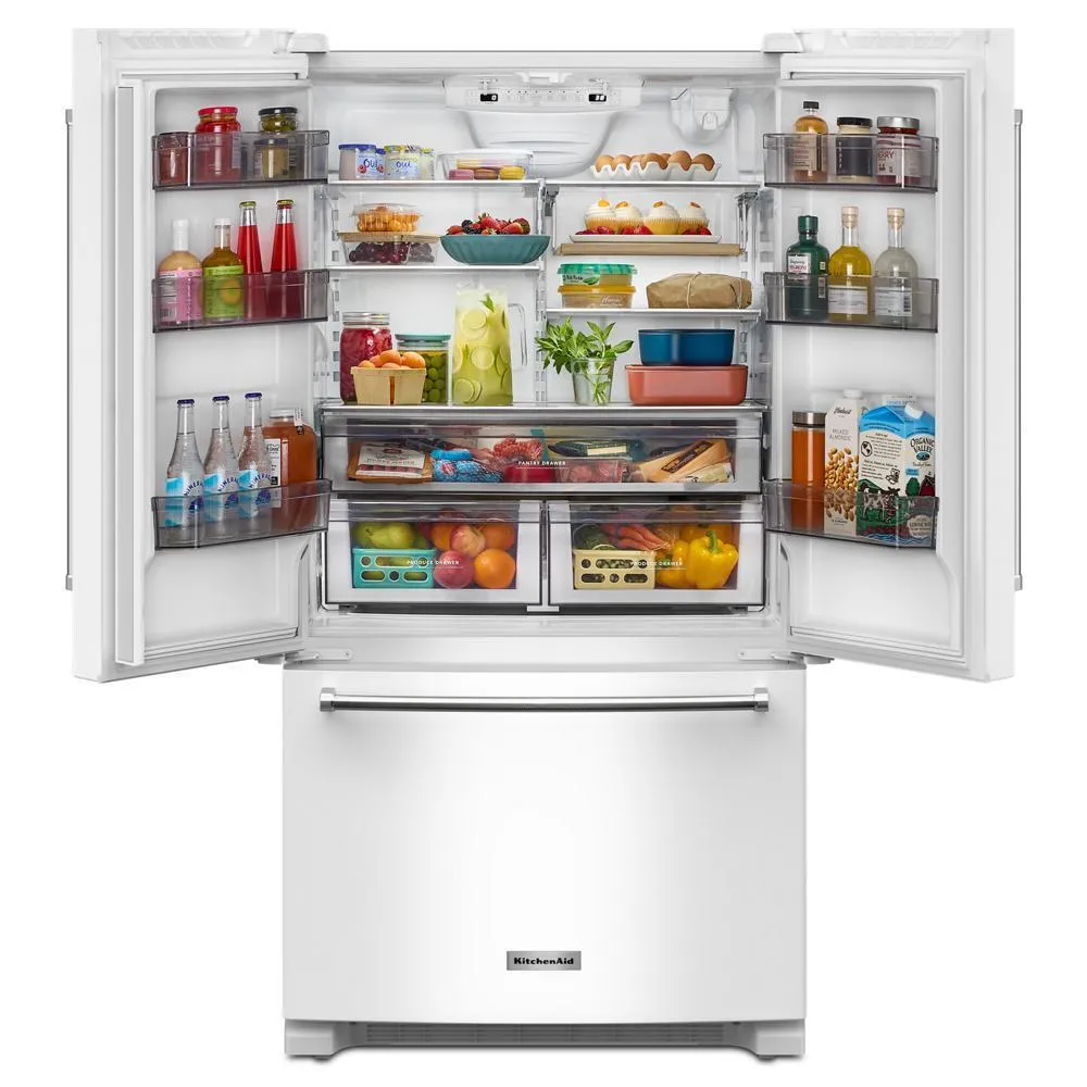 Kitchenaid KRFC136RWH 20 Cu. Ft. 36-Inch Width Counter-Depth French Door Refrigerator With Interior Dispense