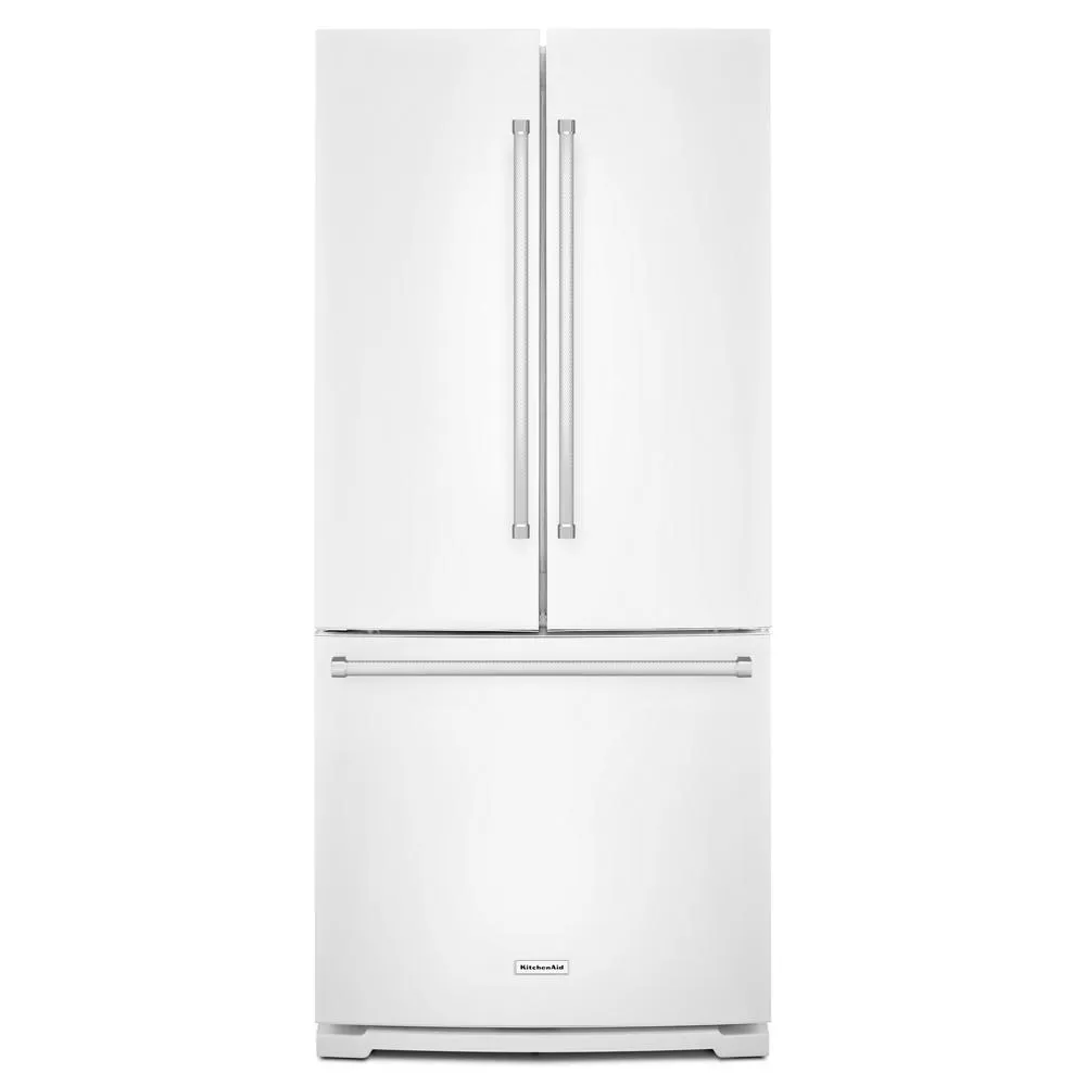 Kitchenaid KRFF300EWH 20 Cu. Ft. 30-Inch Width Standard Depth French Door Refrigerator With Interior Dispense