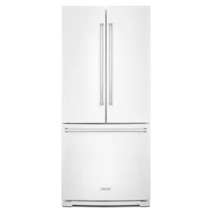 Kitchenaid KRFF300EWH 20 Cu. Ft. 30-Inch Width Standard Depth French Door Refrigerator With Interior Dispense