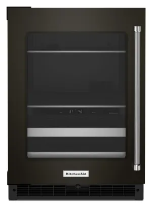 Kitchenaid KUBL314KBS 24 Beverage Center With Glass Door And Metal-Front Racks - Black Stainless Steel With Printshield&#8482; Finish