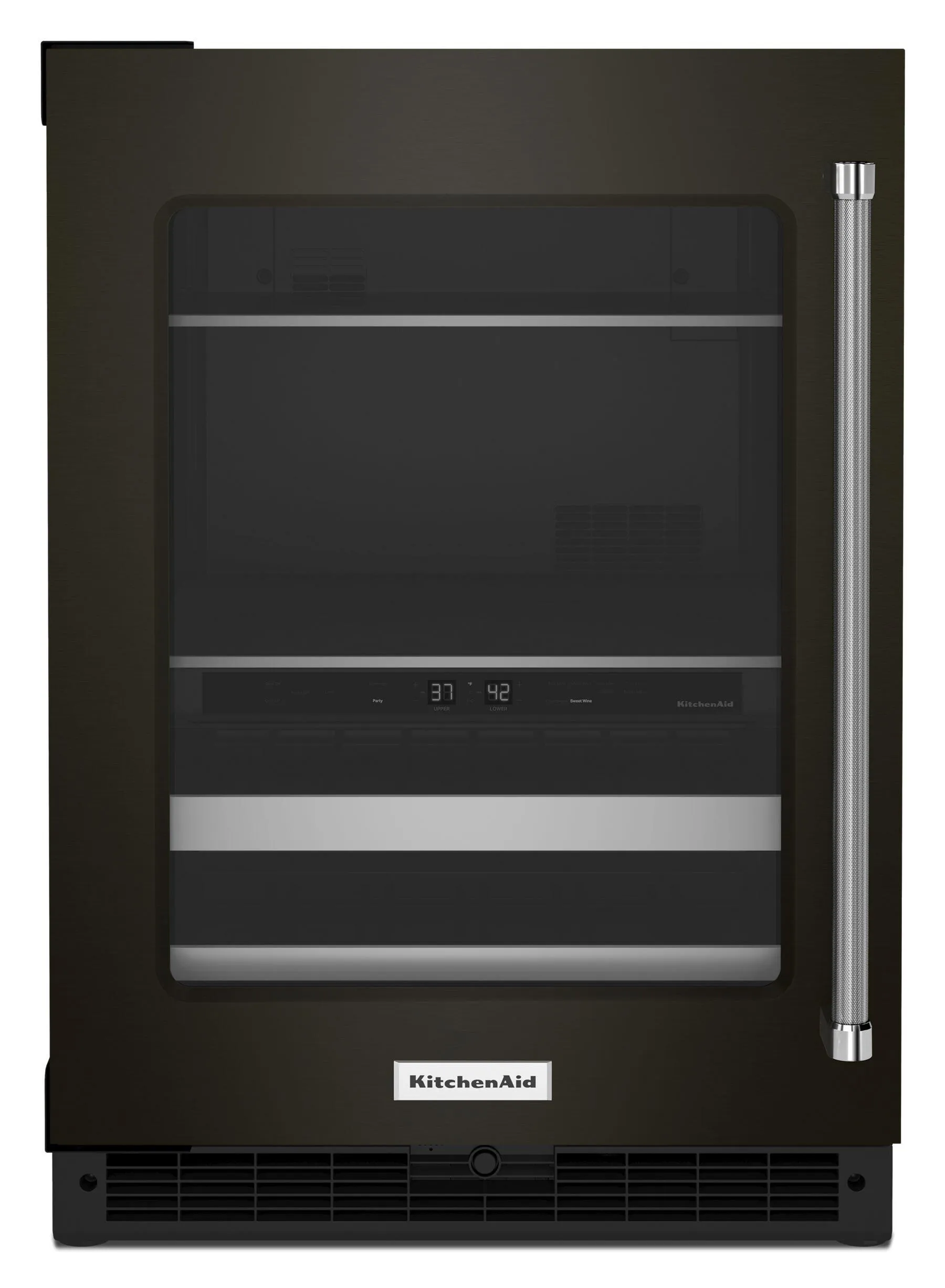 Kitchenaid KUBL314KBS 24 Beverage Center With Glass Door And Metal-Front Racks - Black Stainless Steel With Printshield&#8482; Finish