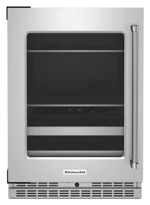 Kitchenaid KUBL314KSS 24 Beverage Center With Glass Door And Metal-Front Racks - Stainless Steel
