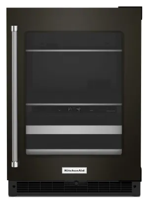 Kitchenaid KUBR314KBS 24 Beverage Center With Glass Door And Metal-Front Racks - Black Stainless