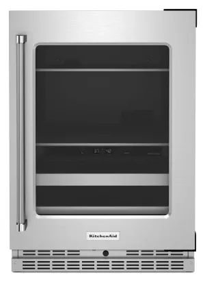 Kitchenaid KUBR314KSS 24 Beverage Center With Glass Door And Metal-Front Racks - Stainless Steel