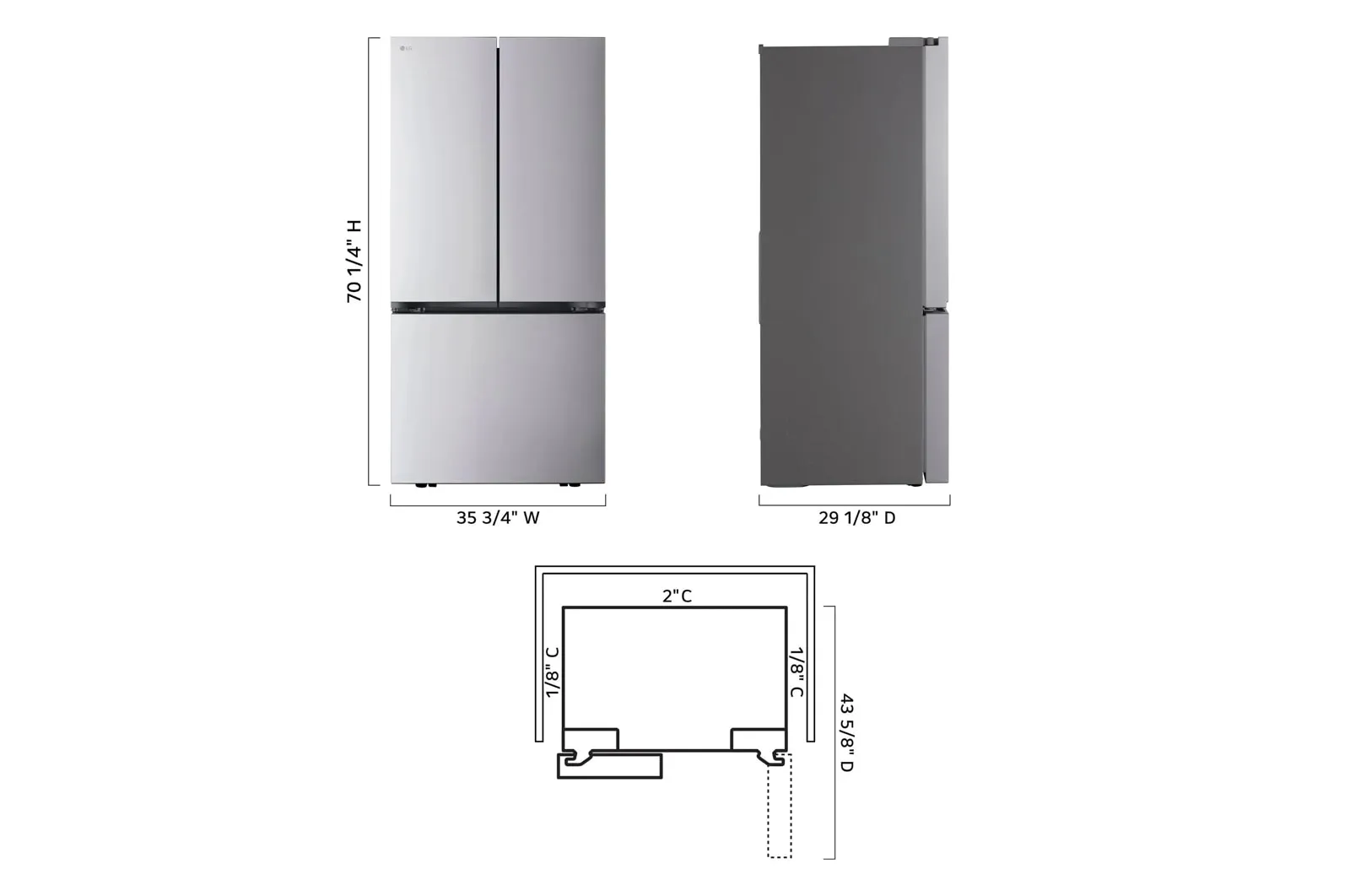Lg LRFLC2716S 27 Cu. Ft. Smart Counter-Depth Max&#8482; French Door Refrigerator