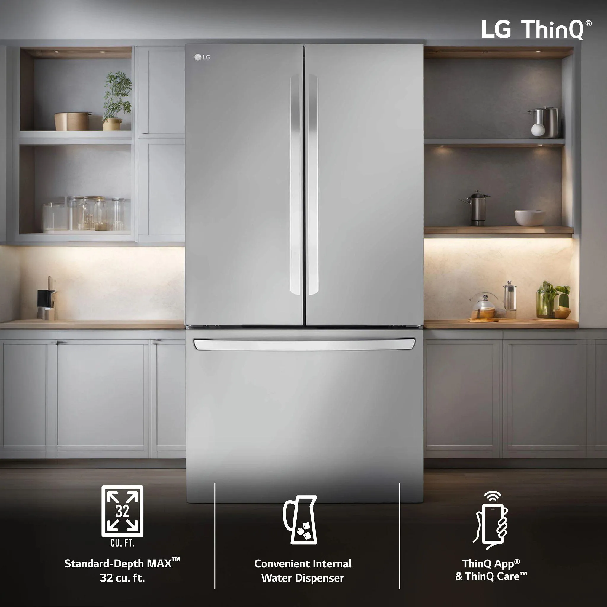 Lg LRFLS3206S 32 Cu. Ft. Smart Standard-Depth Max &#8482; French Door Refrigerator