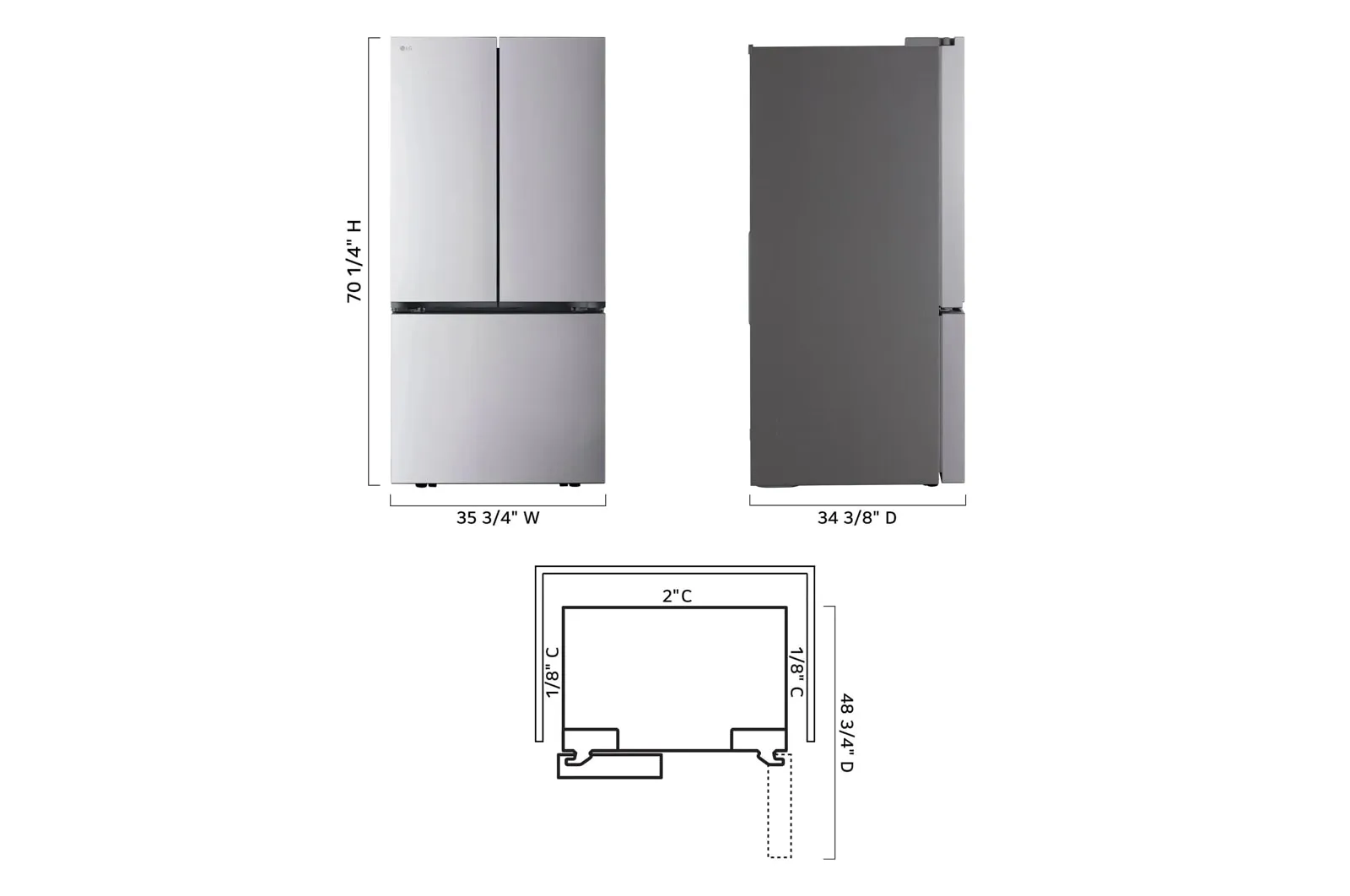 Lg LRFLS3216S 32 Cu. Ft. Smart Standard-Depth Max&#8482; French Door Refrigerator
