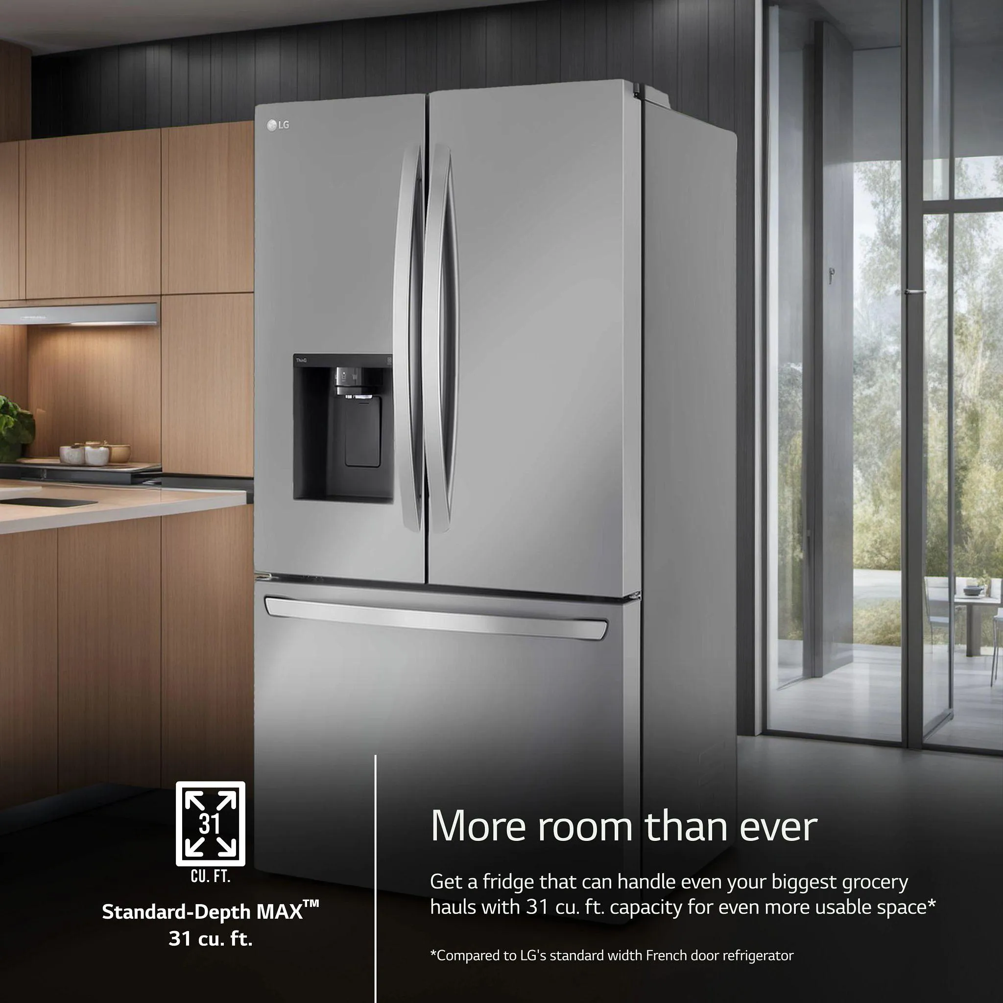 Lg LRFXS3106S 31 Cu. Ft. Smart Standard-Depth Max&#8482; French Door Refrigerator With Dual Ice
