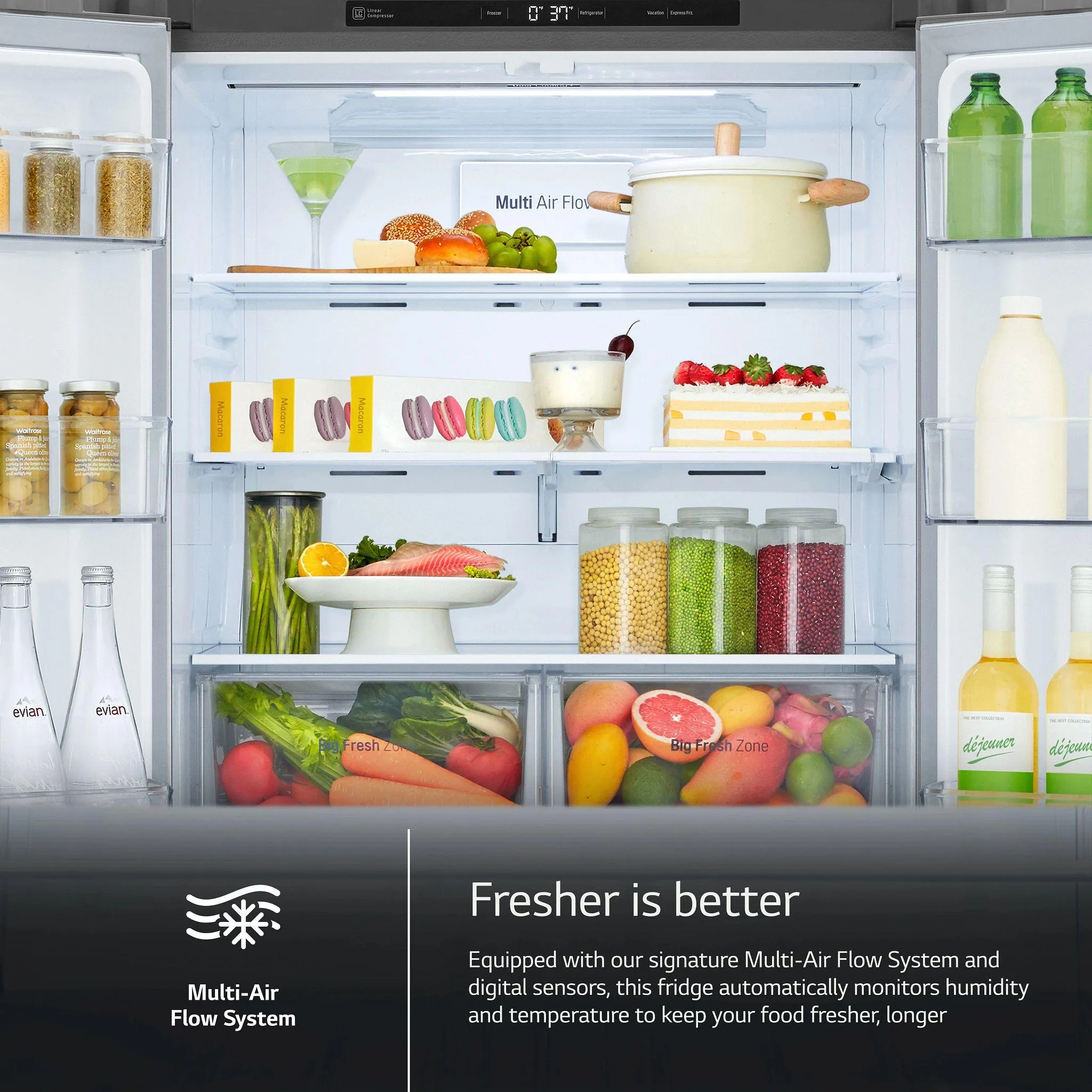 Lg LRMNC1803S 19 Cu. Ft. Counter-Depth French Door Refrigerator With Door Cooling 