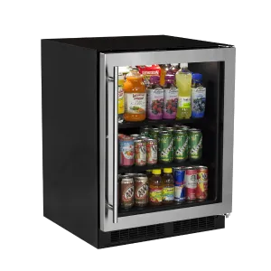 Marvel MARE124SG31A 24-In Low Profile Built-In High-Capacity Refrigerator With Door Style - Stainless Steel Frame Glass