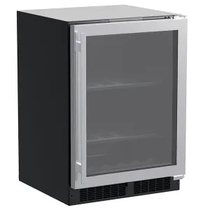 Marvel MLBV124SG01A 24-In Built-In Beverage Center With Wine Cradle With Door Style - Stainless Steel Frame Glass