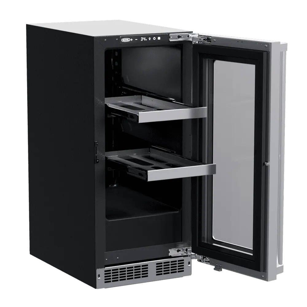 Marvel MPBV415SG31A 15-In Professional Built-In Beverage Center With Reversible Hinge With Door Style - Stainless Steel Frame Glass