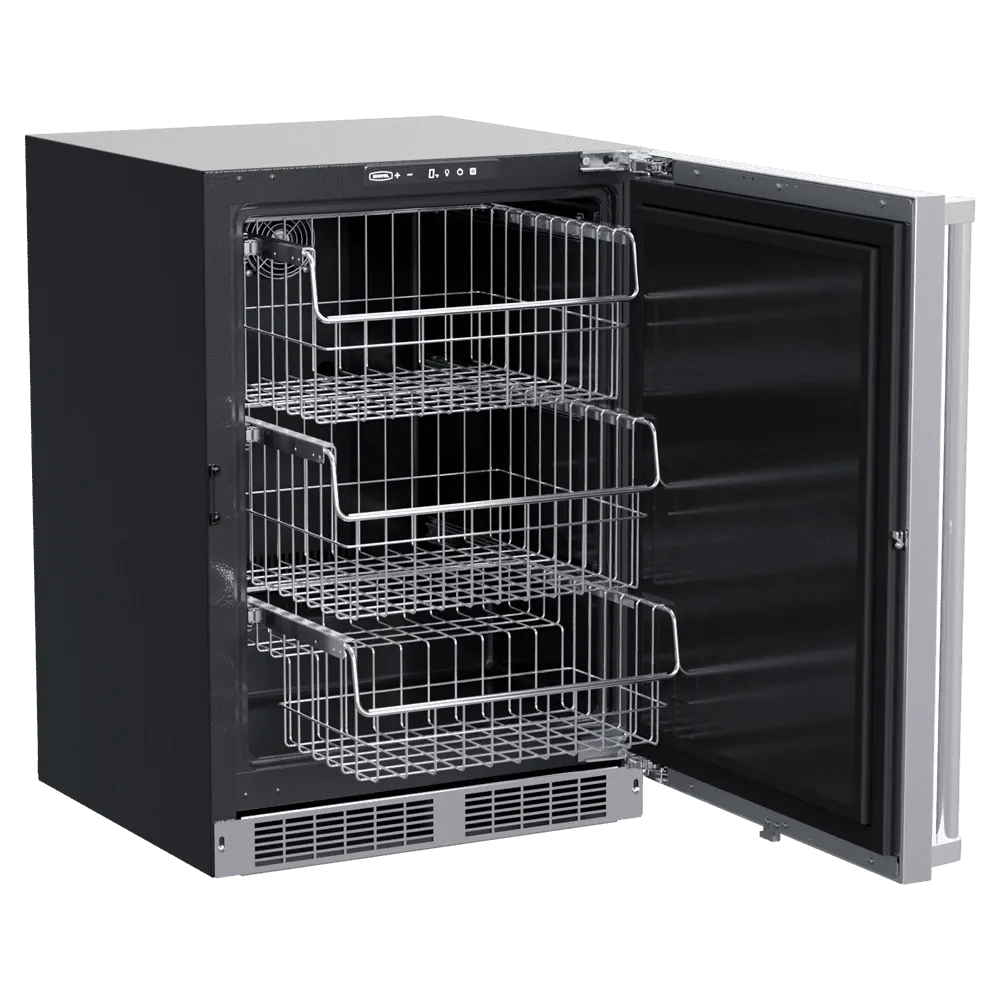 Marvel MPFZ424SS31A 24-In Professional Built-In Freezer With Reversible Door With Door Style - Gray