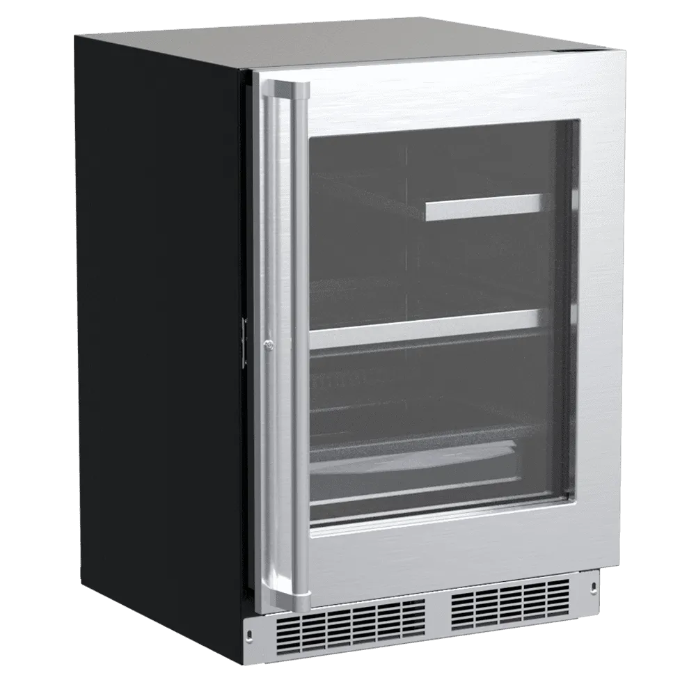 Marvel MPRE424SG31A 24-In Professional Built-In Refrigerator With 3-In-1 Convertible Shelf. Maxstore Bin And Reversible Hinge With Door Style - Stainless Steel Frame Glass